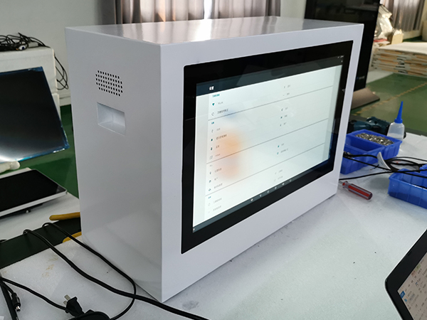 Transparent cabinet with capacitive touch screen
