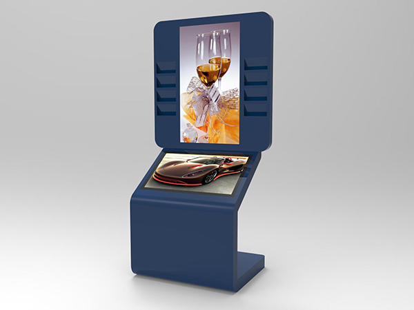 dual screen touch kiosk with 43inch and 55inch screen