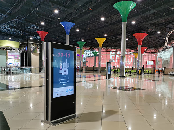 55inch double sided free standing LCD advertising player