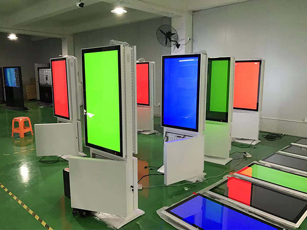 Floor standing double sided LCD touch screen kiosk