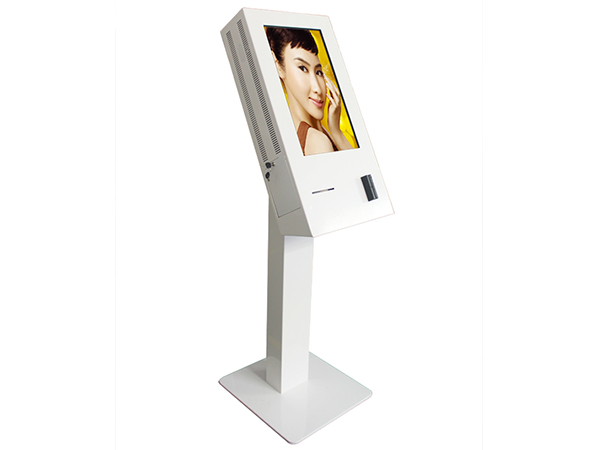 Touch screen kiosk with printer and card reader