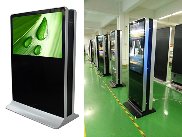 Horizontal and double sided lcd digital signage totem