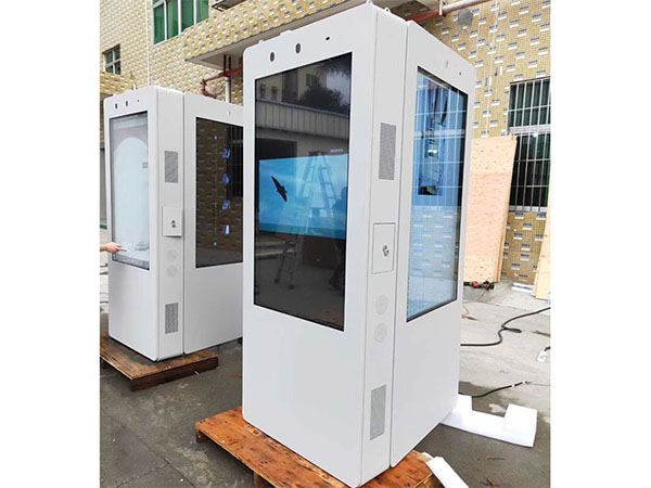 Free standing outdoor kiosk lcd advertising player double sided display