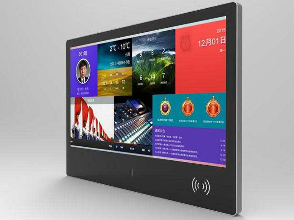 Touch screen wall mounted digital signage with NFC card reader